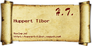 Huppert Tibor névjegykártya